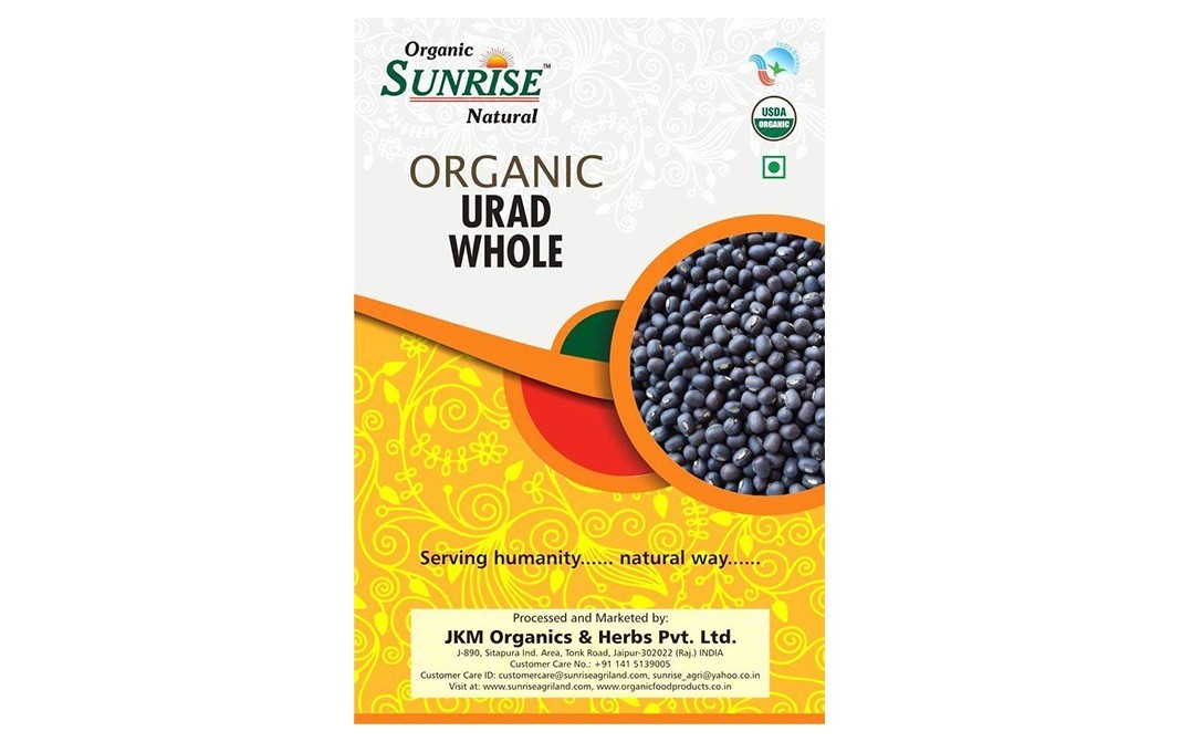Organic Sunrise Organic Urad Whole    Box  2 kilogram